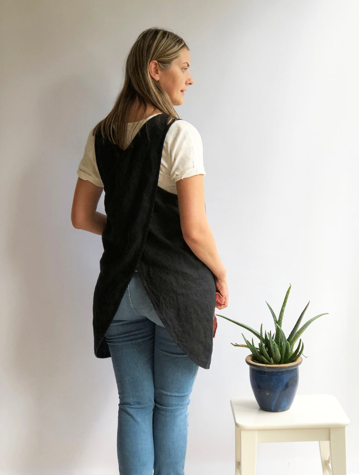 Pinafore Apron, Linen Smock, Linen Pinafore Apron Dress, Full Apron, Linen Coverup, Smock Apron, Craft Apron, Christmas Gift, No Ties Apron