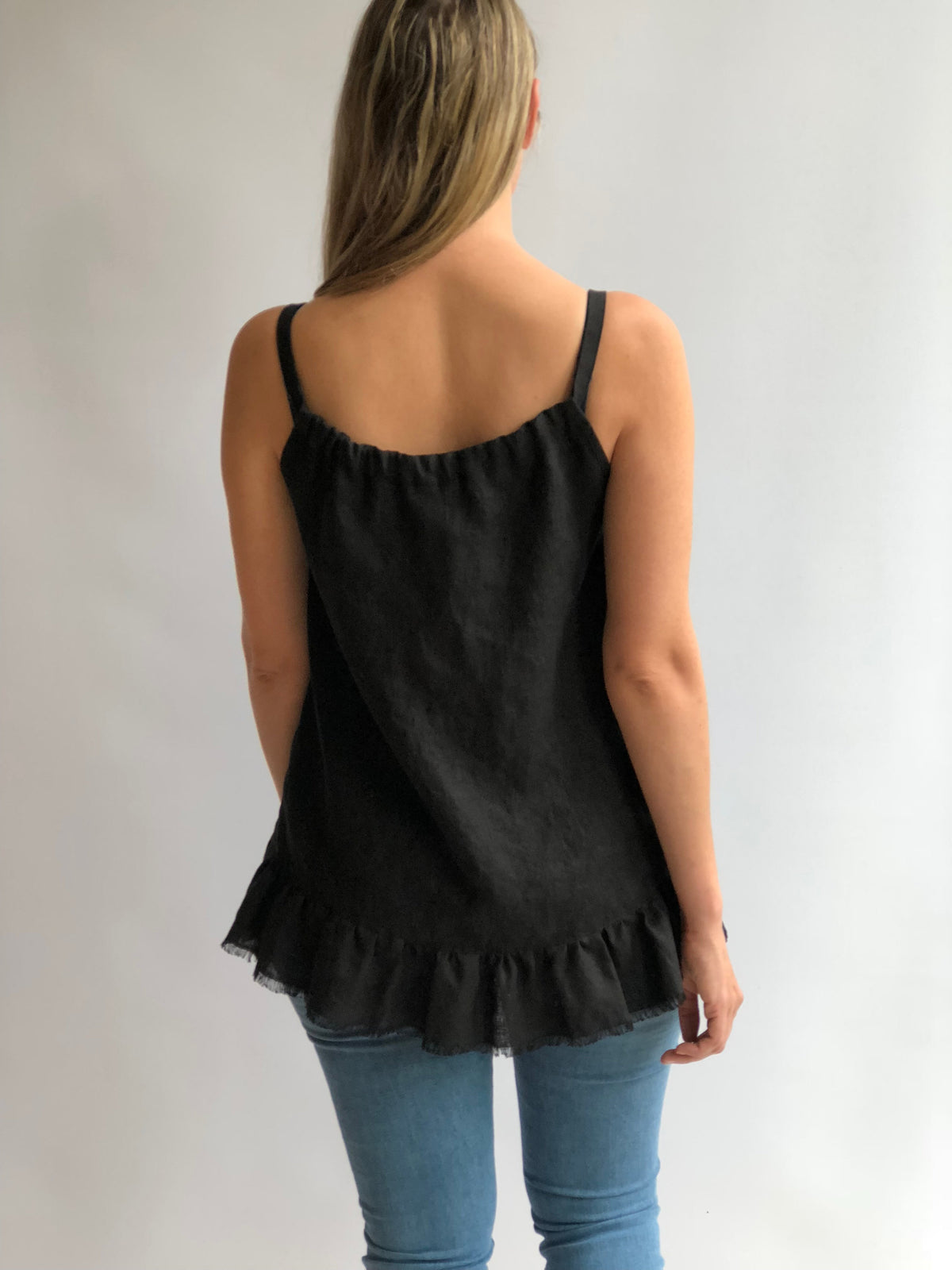 Sleeveless Linen Top &amp;quot;Carola&amp;quot;, Drawstring neckline Top, Womens Top, Linen Tee, Loose top, Loose Linen Shirt, Sleeveless Top, Strap Top Linen