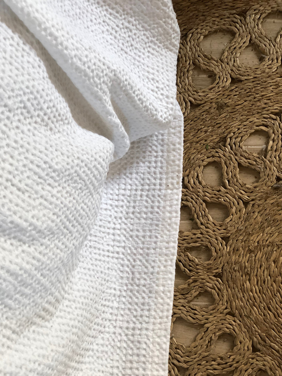 Bed cover White color Textured, Waffle  Linen blanket, Linen throw, Bed throw, rustic throw, White bed covers linen bedding