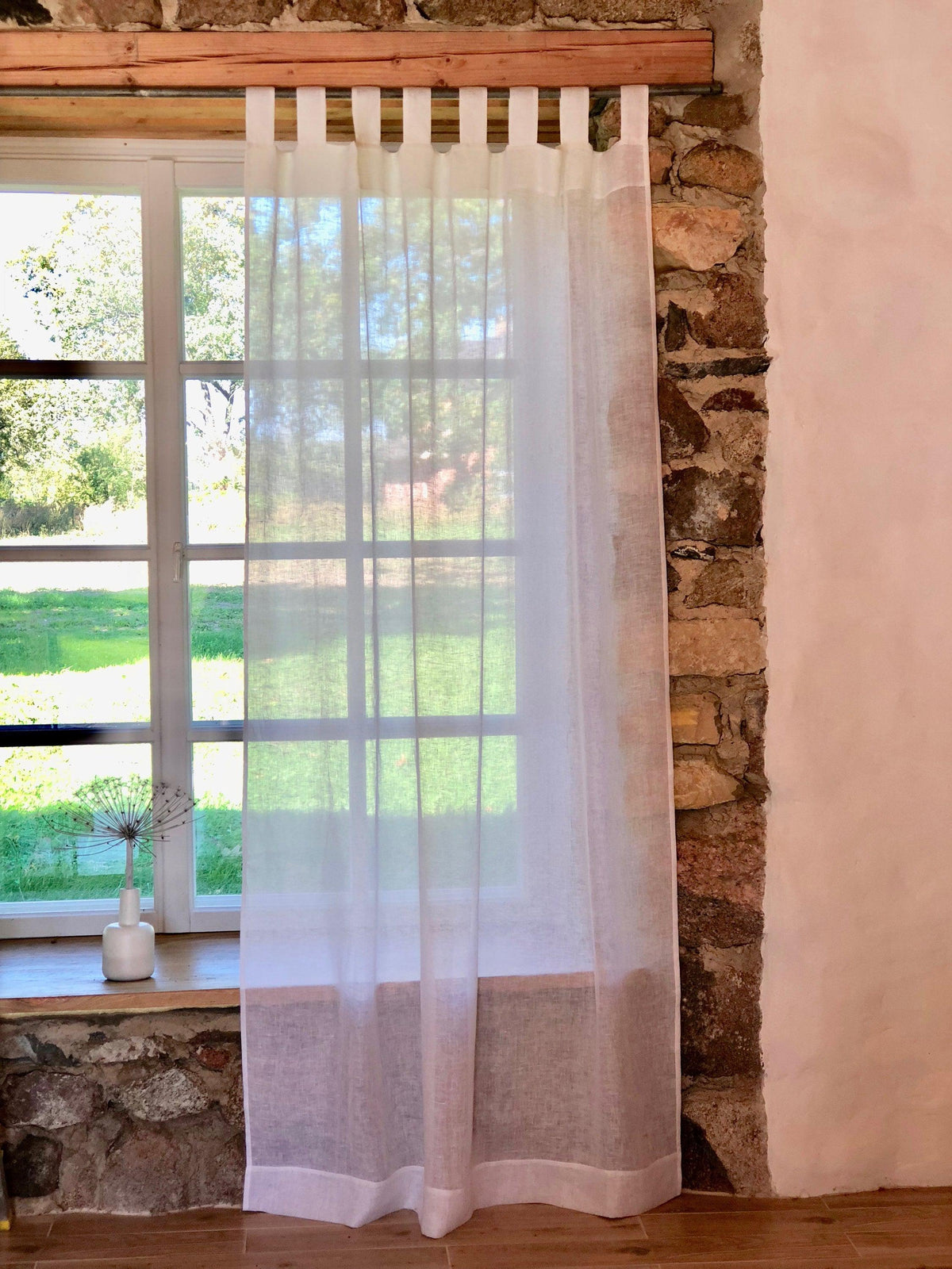 Linen Curtain Panel,White Curtains, Sheer Curtains, Linen Drapes, Long Curtain, Linen Curtains, Curtain Panels, Boho