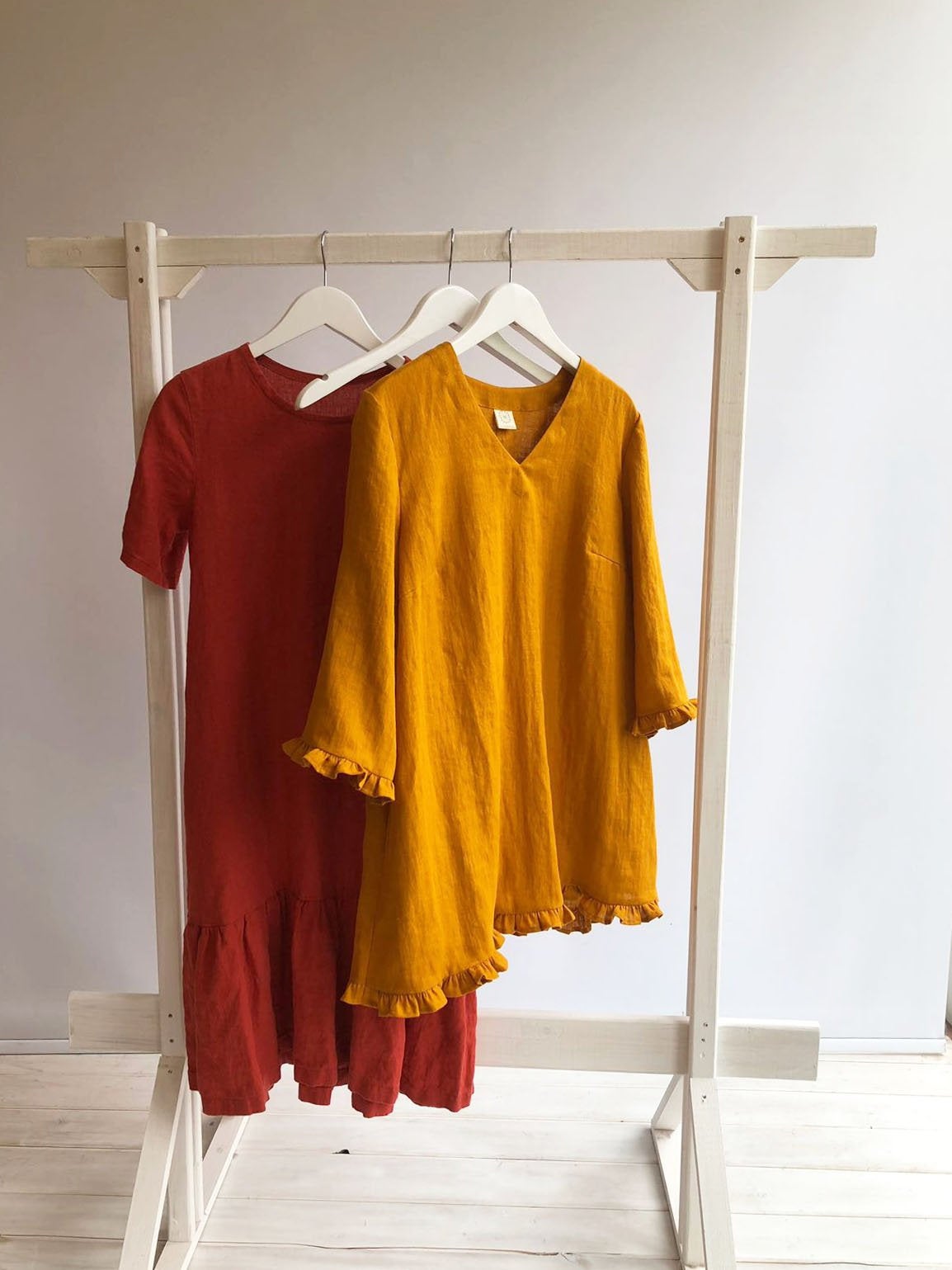 Linen tunic v-neck &amp;#39;Shirley V&amp;#39; with ruffles, tunic top, linen tunic for women, linen blouse woman, formal linen tunic ruffled, v neck tunic