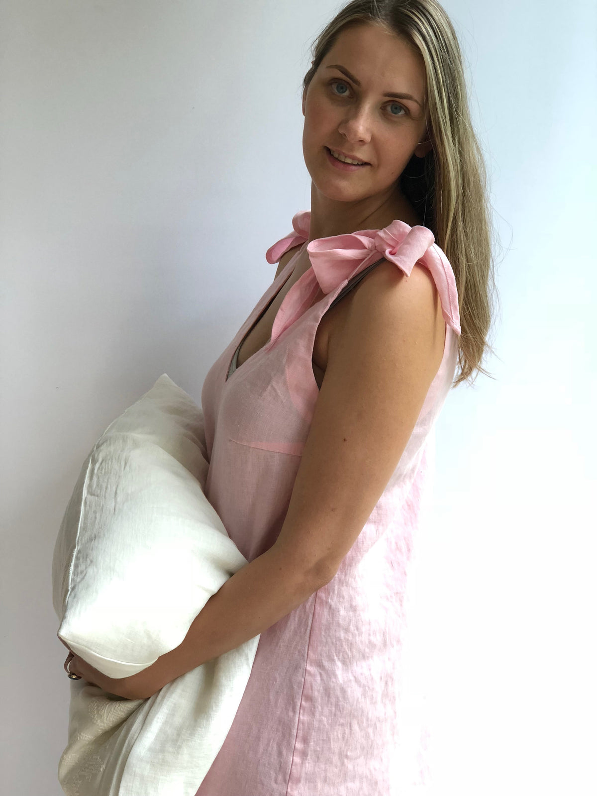 Linen Nightgown, Linen sleepwear, Night Dress, Pink Nightgown, Summer dress, Sleeveless linen dress, gift