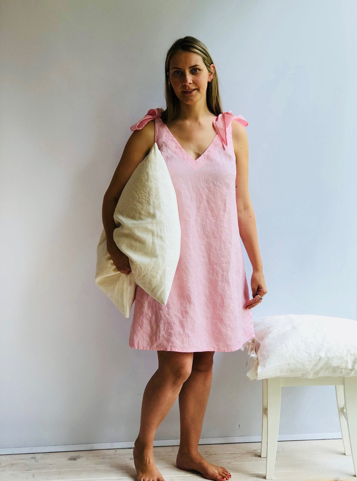 Linen Nightgown, Linen sleepwear - Linenbee Linen Nightgown, Linen sleepwear - Linenbee
