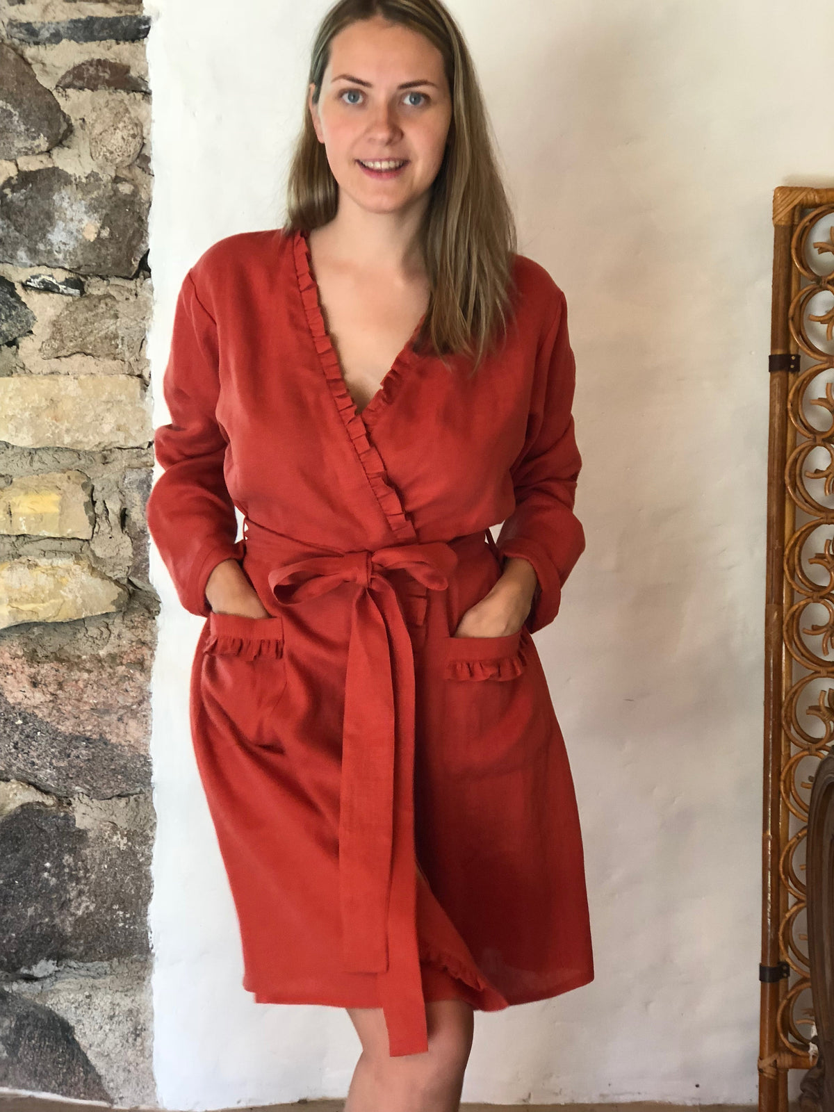 Linen robe, soft robe, robe coverup, robe for bride, linen bath robe, linen night gown, morning dress, linen sleep wear, women robe