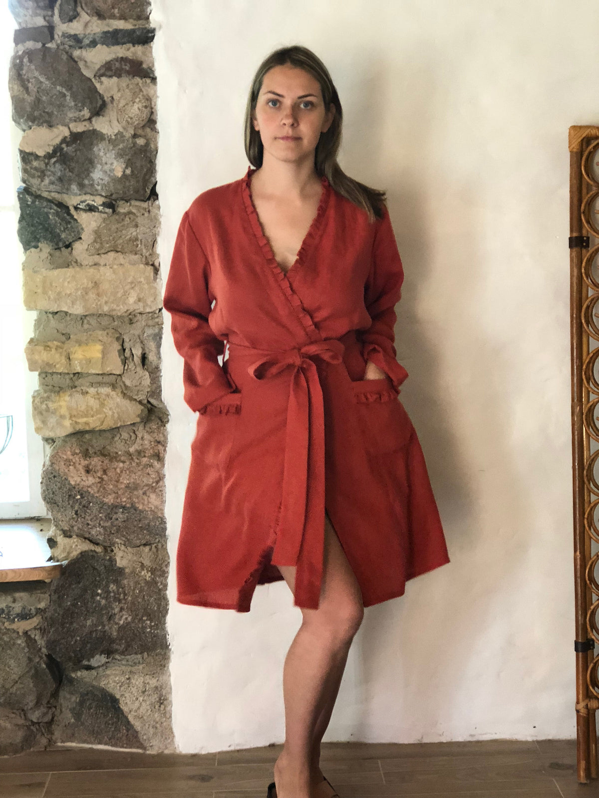 Linen robe, soft robe, robe coverup, robe for bride, linen bath robe, linen night gown, morning dress, linen sleep wear, women robe