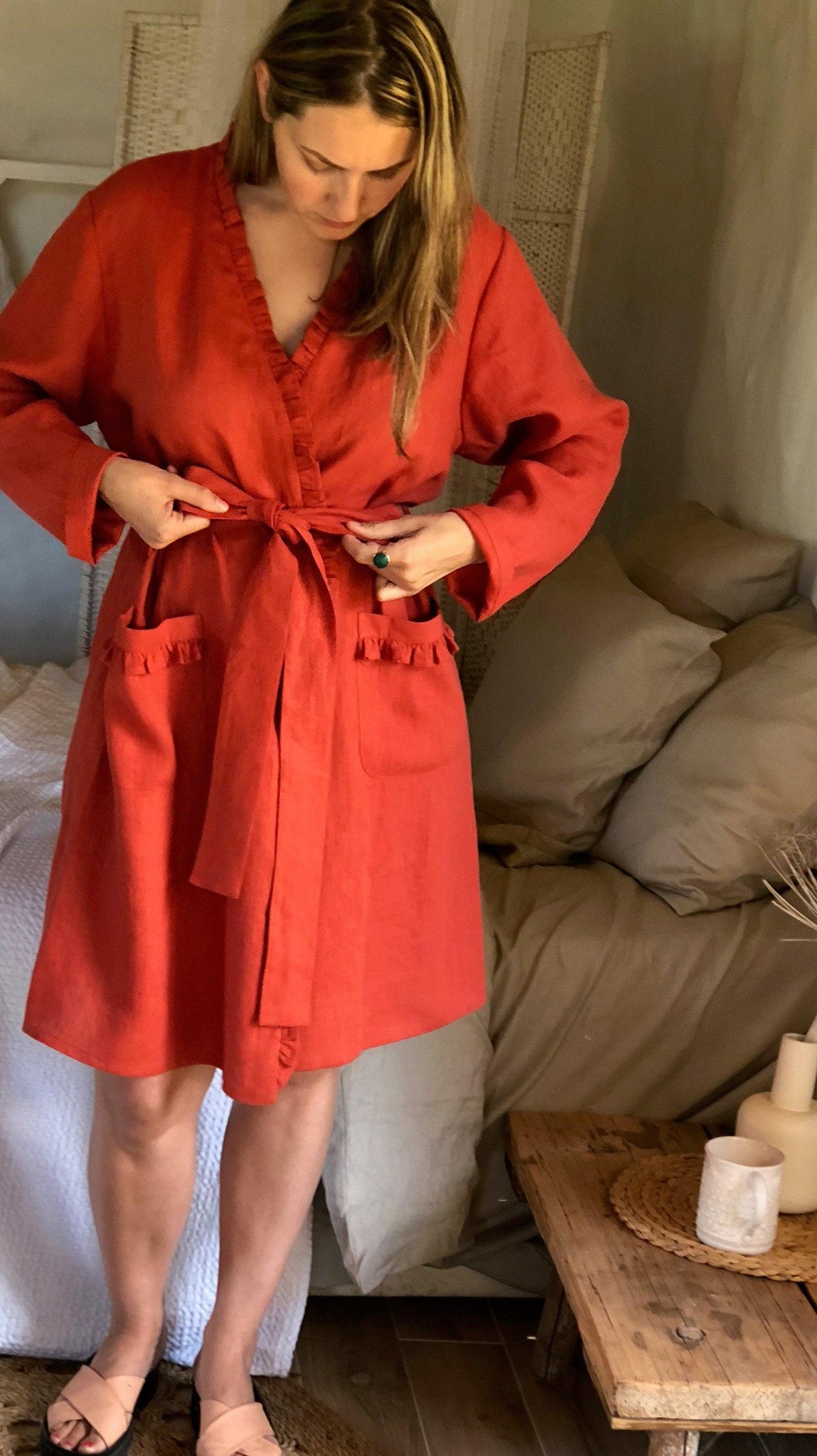 Lien Robe Linen robe, soft robe - Linenbee