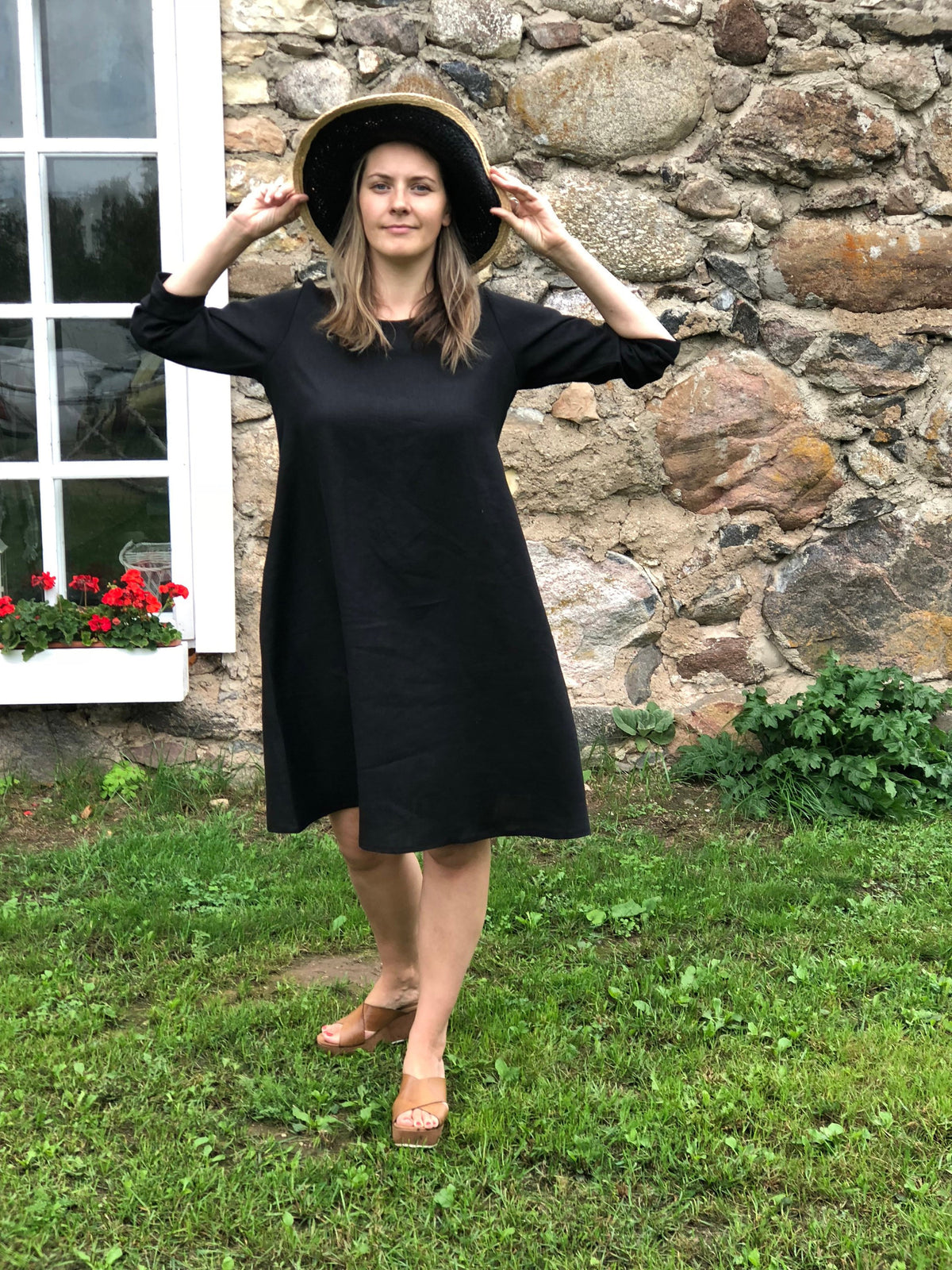 Little Black Dress "Eva" Black Linen Dress, Linen dress for women - Linenbee Little Black Dress "Eva" Black Linen Dress, Linen dress for women - Linenbee