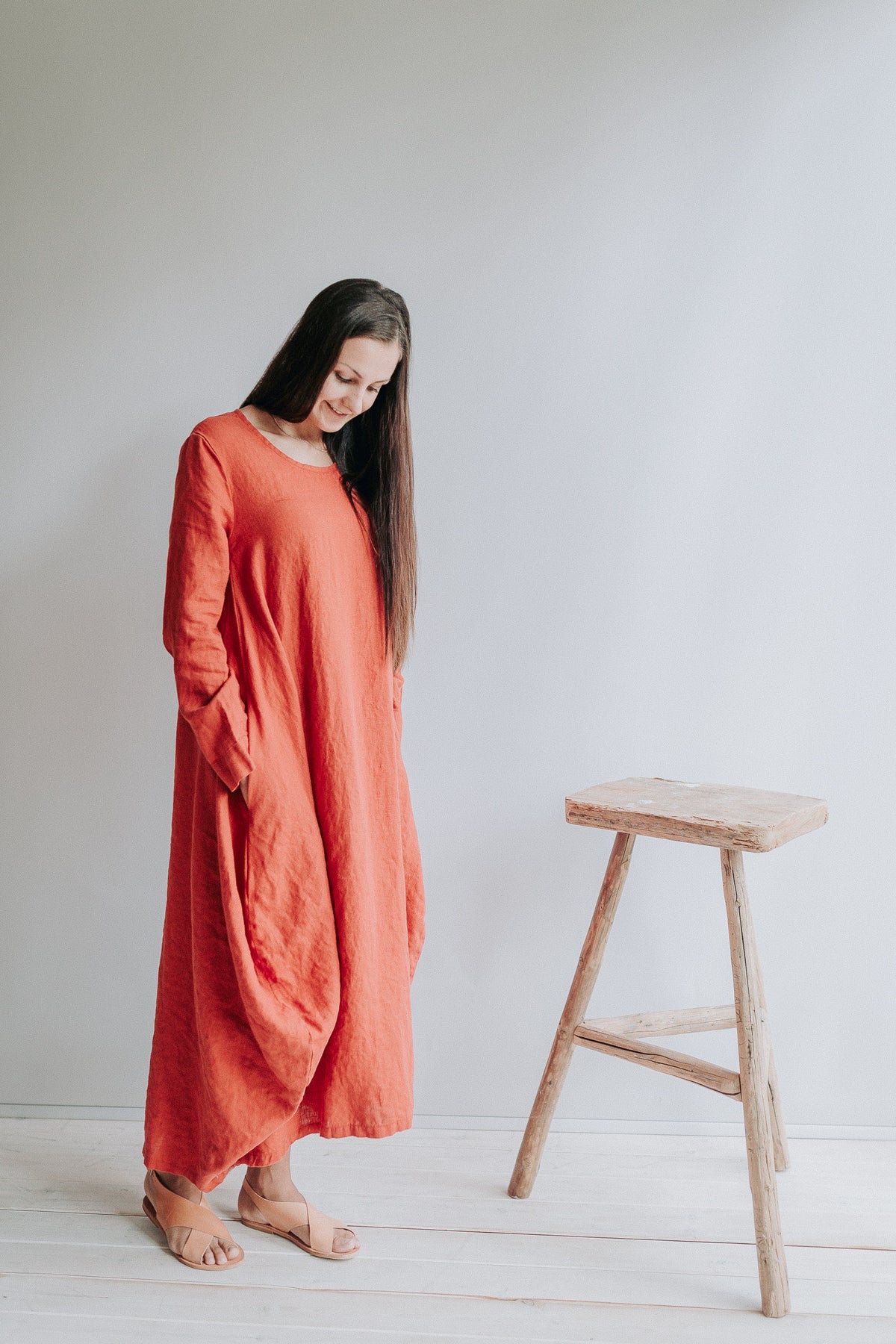 Linen Balloon Dress "Suzanna" - Linenbee Linen Balloon Dress "Suzanna" - Linenbee