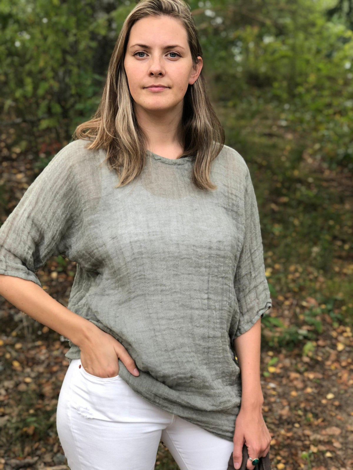 Linen Tunic Top &amp;quot;Helen-Slim&amp;quot;, Gauzy Lightweight Coverup, Gauzy Linen Top, Gauze Top, Beach Cover Up, Plus size cover up Plus Size Tunic Top