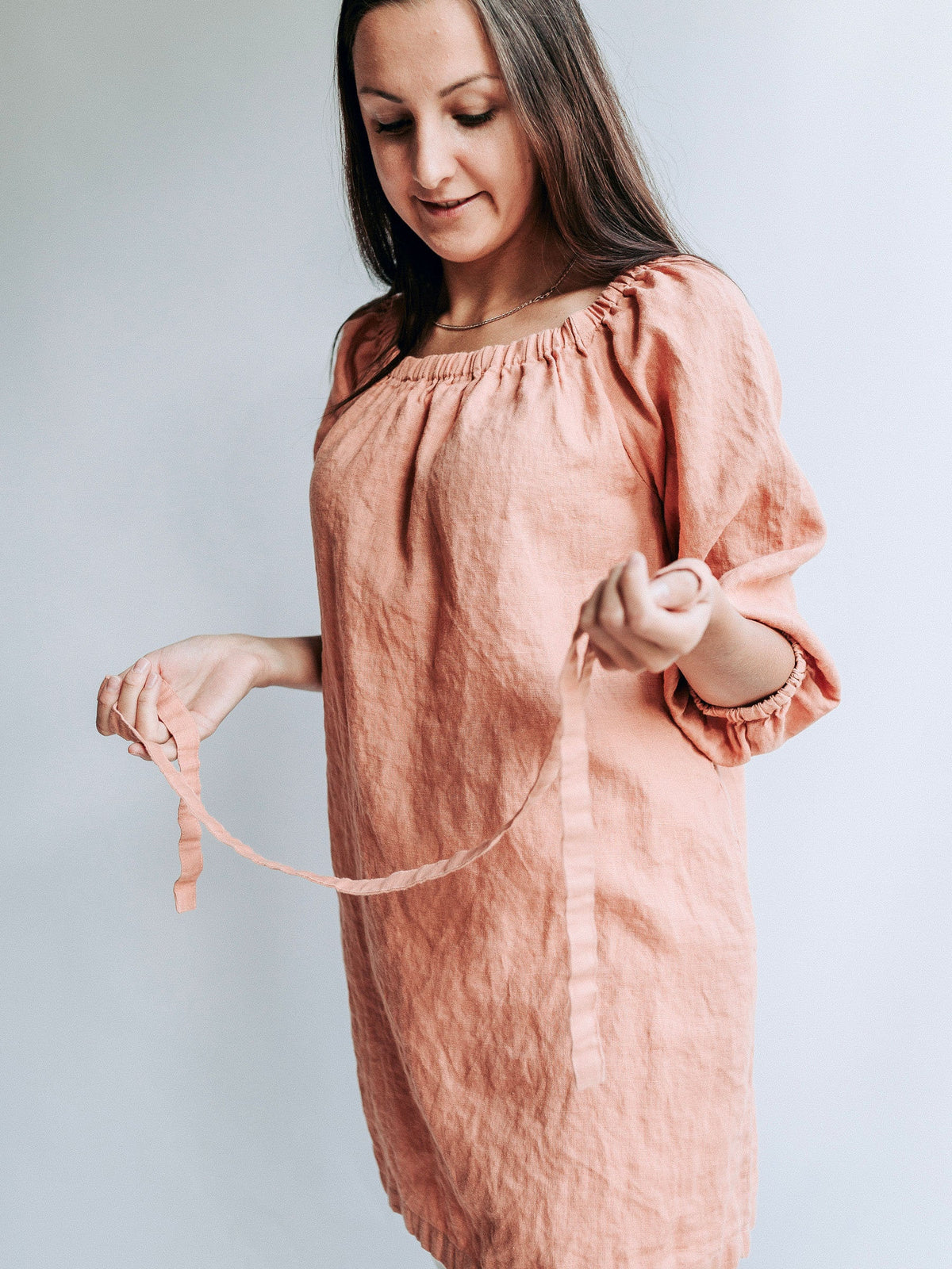 Womens Tunic &amp;quot;Lavinia&amp;quot;, Boho Linen Tunic Top, Plus size Linen Tunic, Off the Shoulder Tunic Top, Plus Size Tunic Top, Tunic Dress with Belt