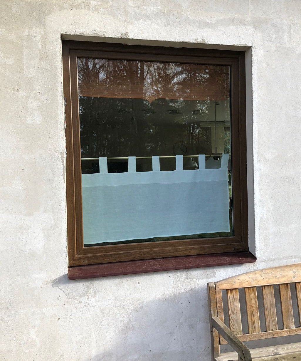 Linen Cafe Curtain, White Linen Curtain Panel, Linen Valance, Privacy Curtain, Kitchen Curtain Linen Kitchen Valance Cupboard Curtain Custom