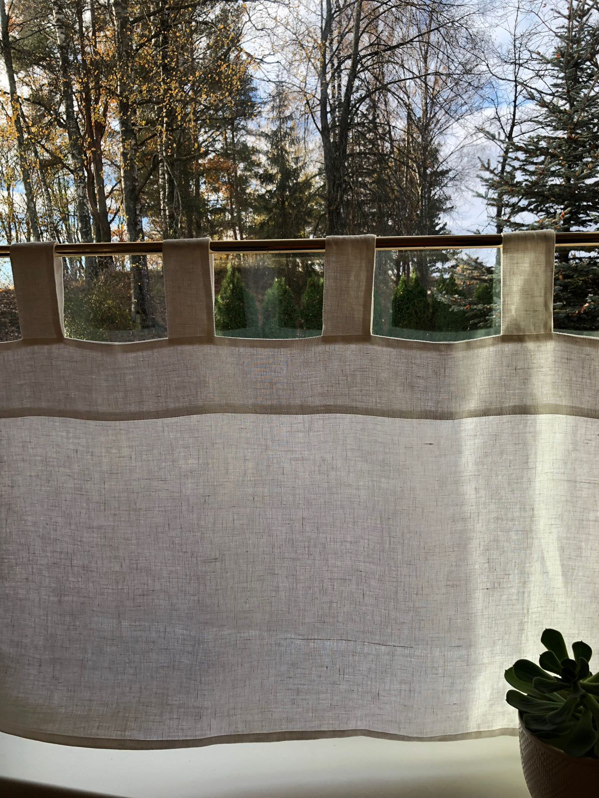 Linen Cafe Curtain, White Linen Curtain Panel, Linen Valance, Privacy Curtain, Kitchen Curtain Linen Kitchen Valance Cupboard Curtain Custom