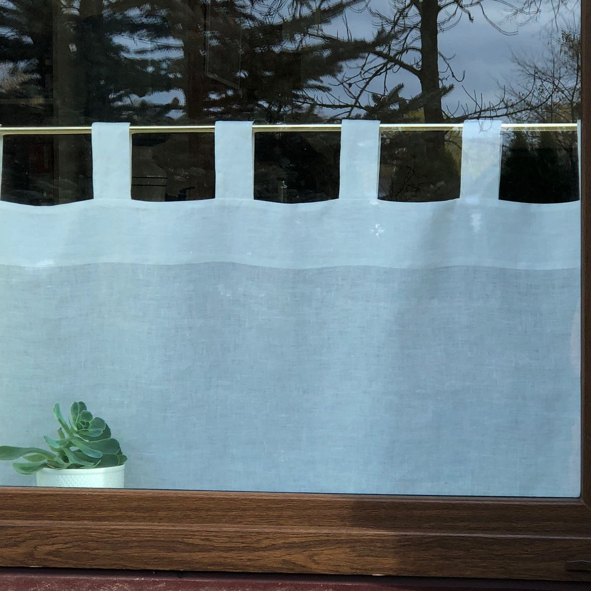 Linen Cafe Curtain, White Linen Curtain Panel, Linen Valance, Privacy Curtain, Kitchen Curtain Linen Kitchen Valance Cupboard Curtain Custom