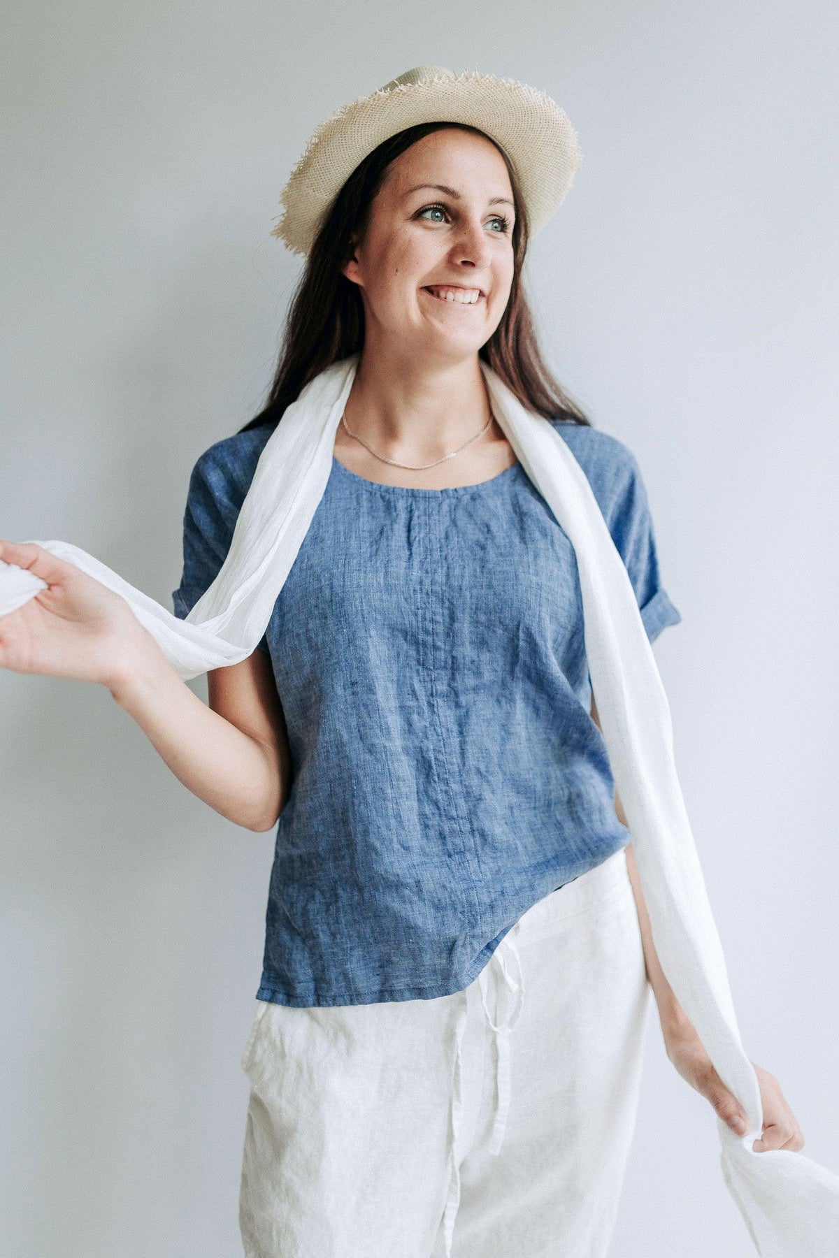 White Linen Shirt, Linen T-Shirt, Linen Top, Shirt with Sleeves, Linen Tee, Plus size shirt, Linen Blouse, Loose Linen Shirt, Plus size top