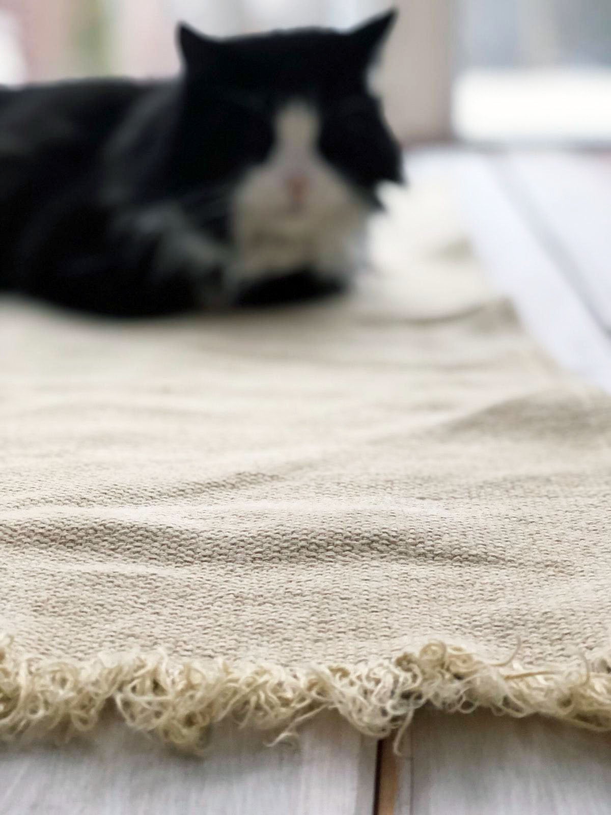 Natural Floor Mat, Linen Rug, Sturdy Linen Mat, Woven mat, Feet Towel, Bathroom Mat, Linen mat, Bathroom Rug, Linen Bath Mat Natural Gift