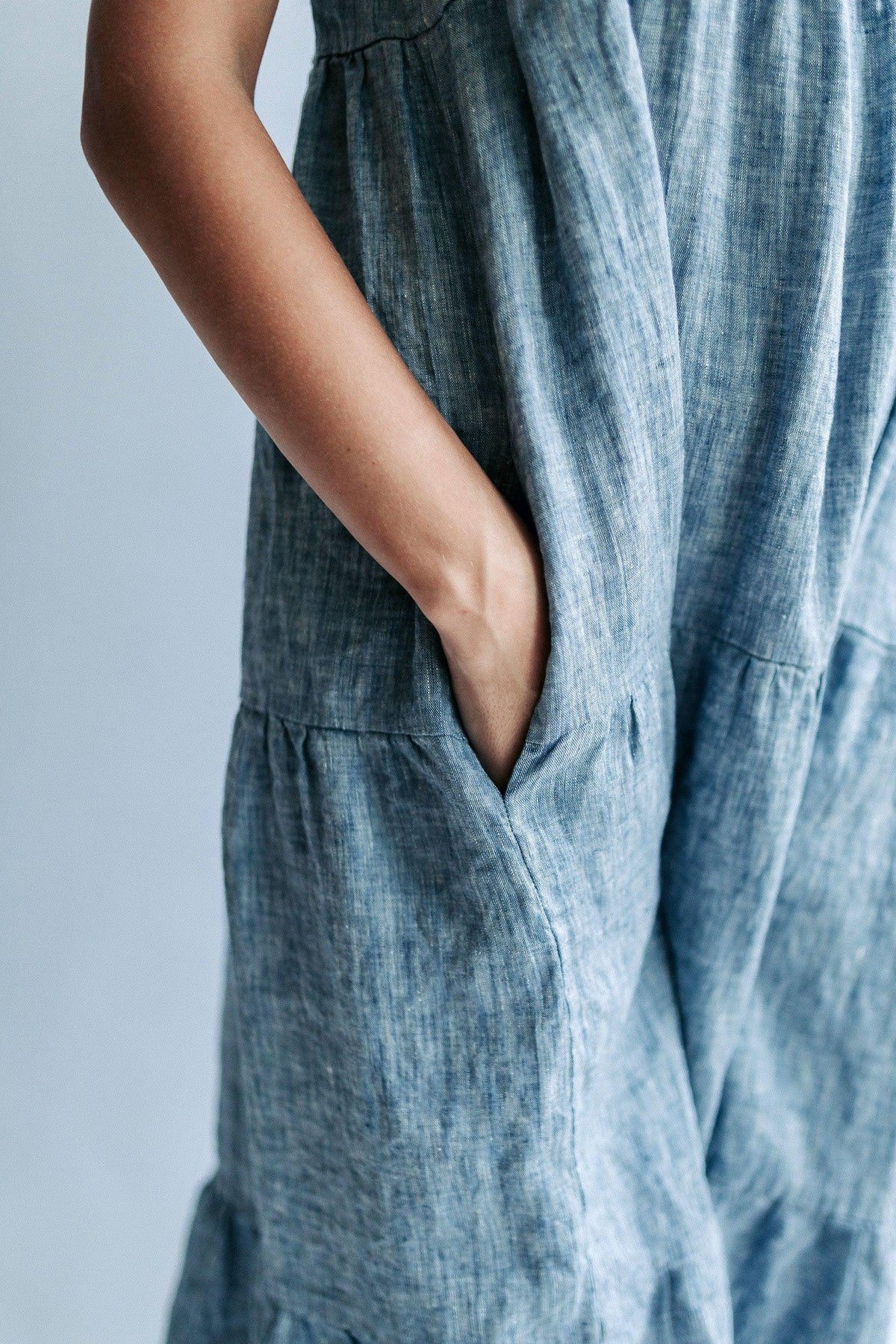 Prairie Dress &amp;quot;Elle&amp;quot;, Sleeveless Linen Maxi Dress, Pinafore Dress, Sundress Linen Dress for Woman, Linen Dresses Plus, Loose fitting linen