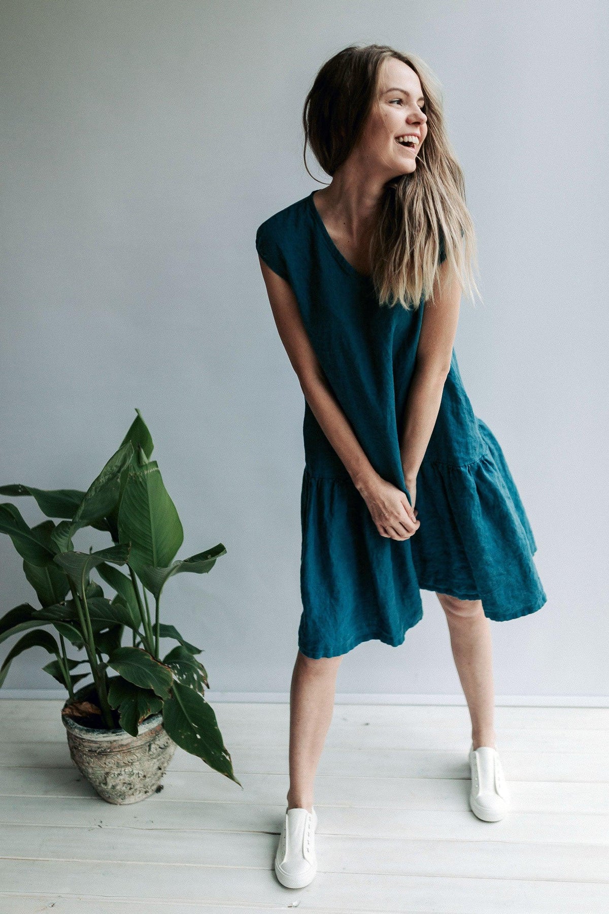 A line Drop Waist Dress 'Julia' from Linen, Drop Waist Linen Dress - Linenbee A line Drop Waist Dress 'Julia' from Linen, Drop Waist Linen Dress - Linenbee