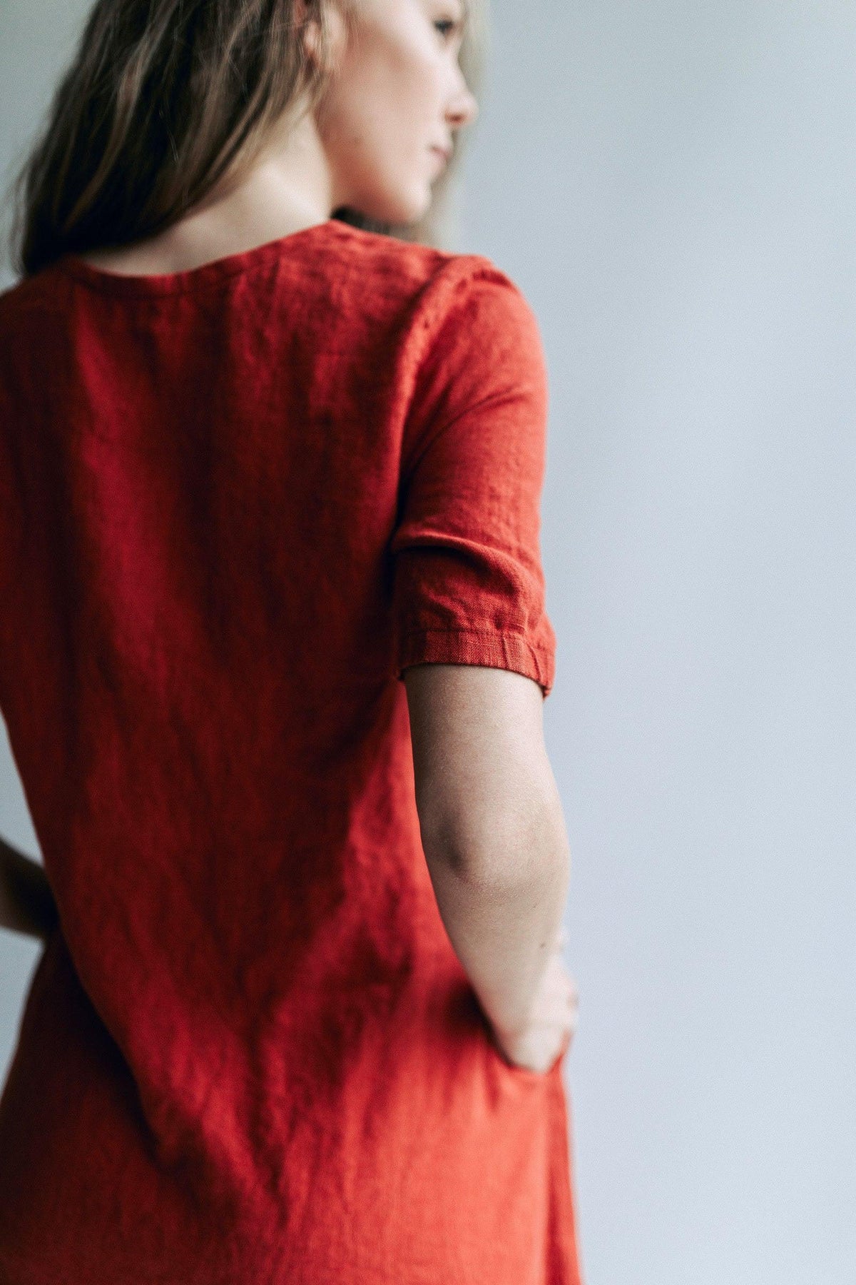 Drop Waist Dress &amp;#39;Juliana&amp;#39; A line Dress from Linen, Drop Waist Linen Dress, Linen Dresses for Women, A line dress, Short Sleeve Dress