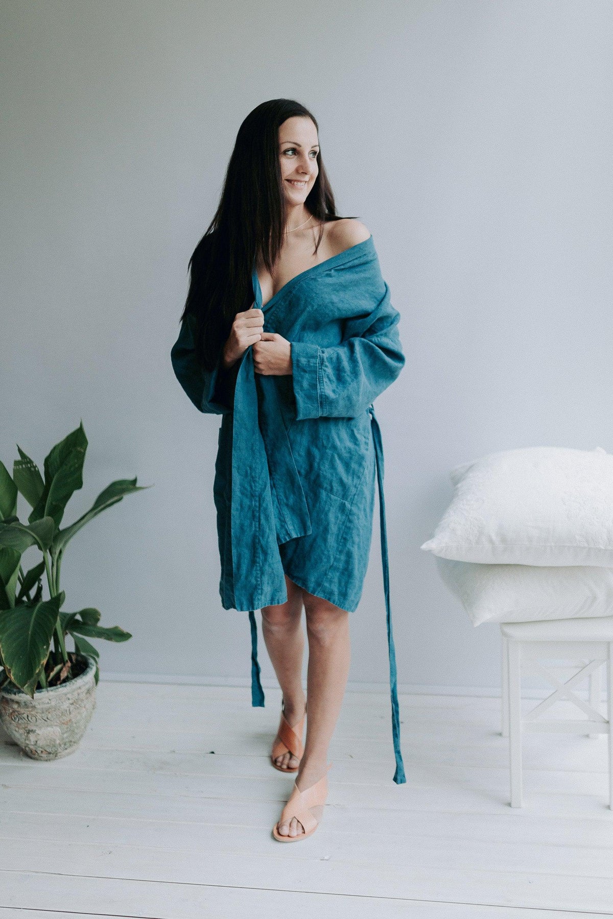 Linen robe, Linen bath robe, linen night gown, Linen sleep wear, Women robe, Soft Linen Robe Women, Robe for bride, Spa Robe, Plus size robe