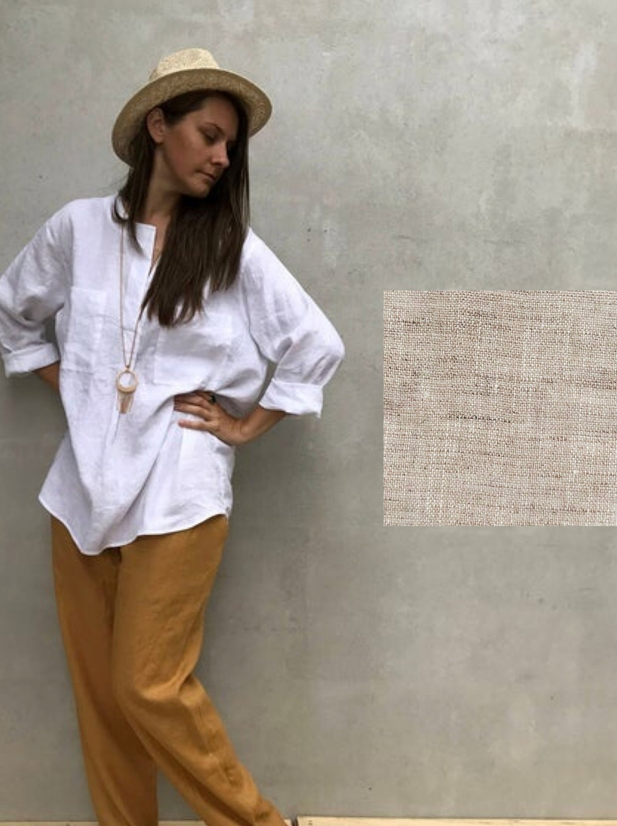 Ready to Ship: Loose Womens Shirt, Size L, Linen Shirt, Tunic Shirt, boyfriend shirt, summer shirt, light shirt, boho shirt, Top