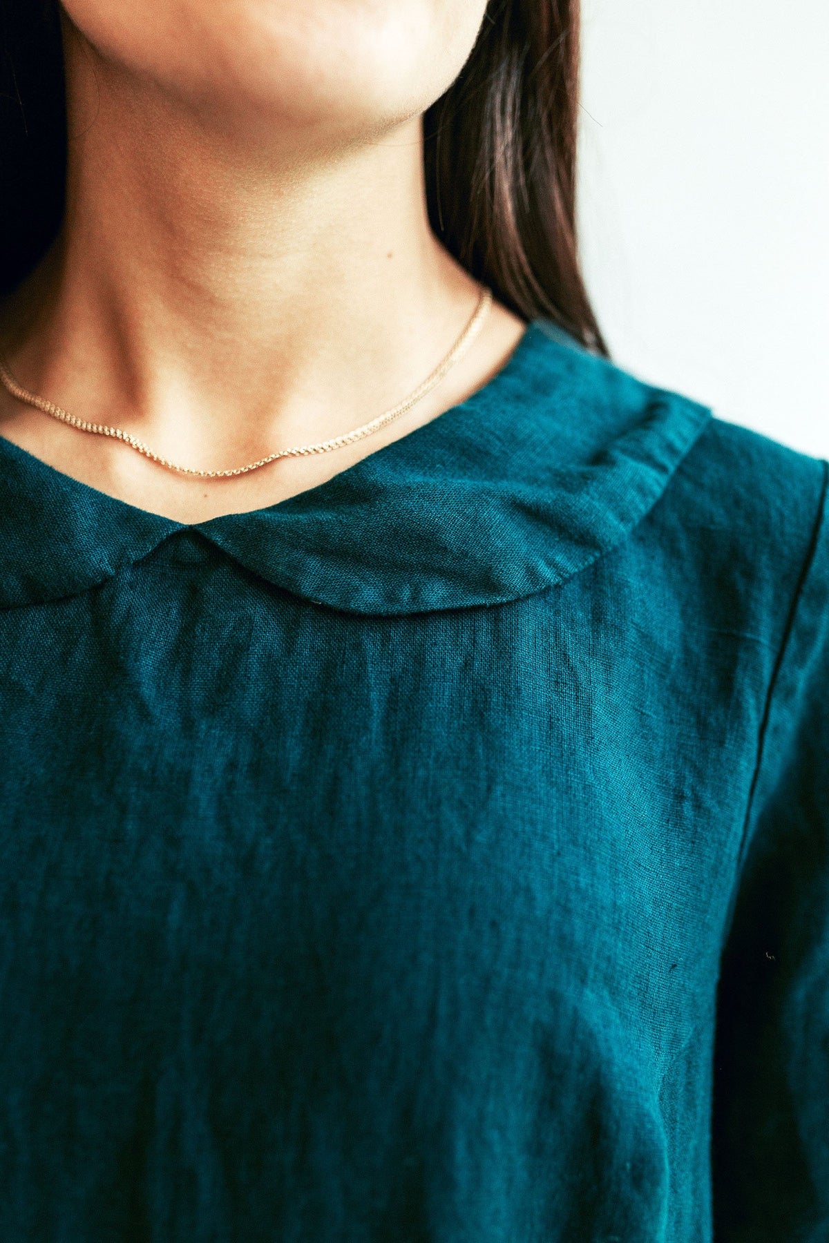 Linen Dress with Peter Pan Collar &amp;quot;Melody&amp;quot;, Midi length dress, Womens Linen Dress, Oversized Dress, Plus Size Dress, Maxi Length Dress Loose