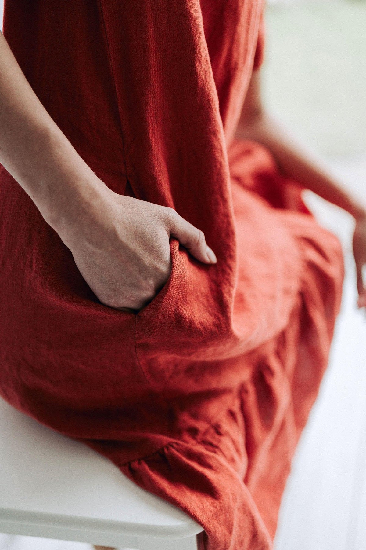 Drop Waist Dress &amp;#39;Juliana&amp;#39; A line Dress from Linen, Drop Waist Linen Dress, Linen Dresses for Women, A line dress, Short Sleeve Dress