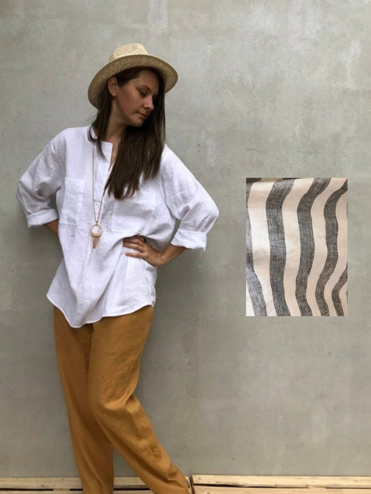 Ready to Ship: Loose Womens Shirt, Size L, Linen Shirt, Tunic Shirt, boyfriend shirt, summer shirt, light shirt, boho shirt