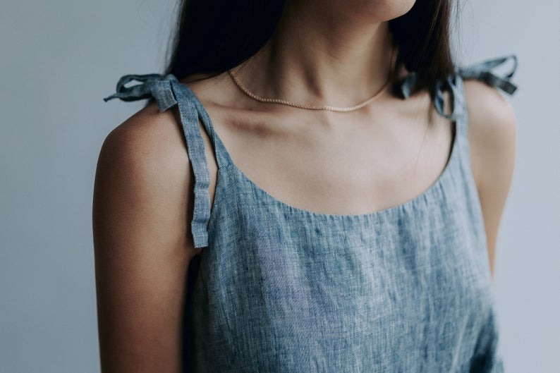 Ready to Ship: Prairie Dress &amp;quot;Elle&amp;quot;, Size L/M, Sleeveless Linen Maxi Dress, Pinafore Dress, Sundress Linen Dress for Woman