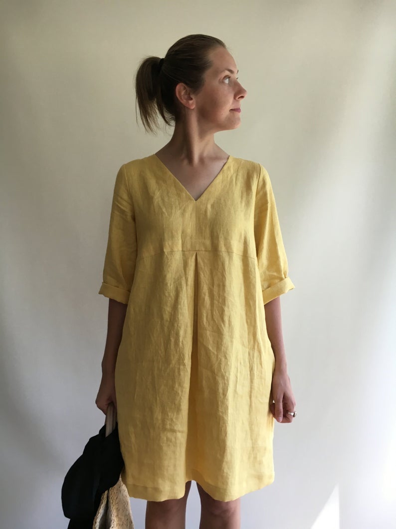 Ready to Ship: Linen Tunic, Size L/M , Linen Dress for Women, Linen Tunic Dress, Womens tunic, loose linen tunics, tunic tops
