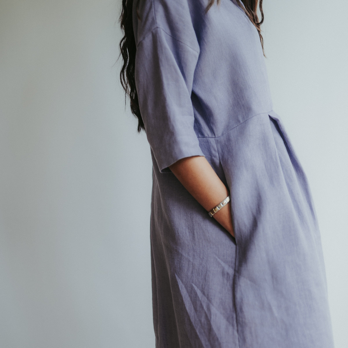 Linen Midi Dress &amp;#39;Beckie&amp;#39;, Loose Linen Dress for Women, Linen Tunic Dress, Plus size clothing, Maternity Dress