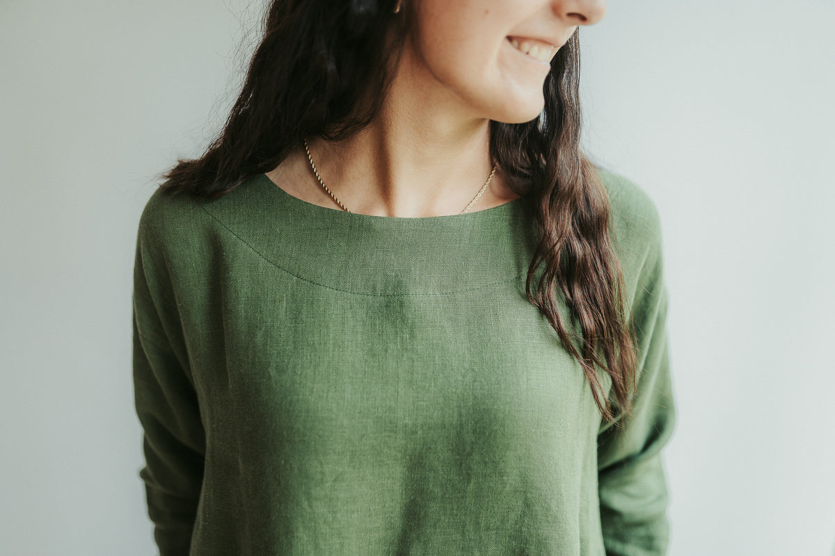 Loose Linen Tunic Dress &amp;#39;Jo&amp;#39;,  Plus size Linen tunic, Casual Linen Dress, Long Sleeve Dress, Womens tunic, plus size clothing, Natural Linen