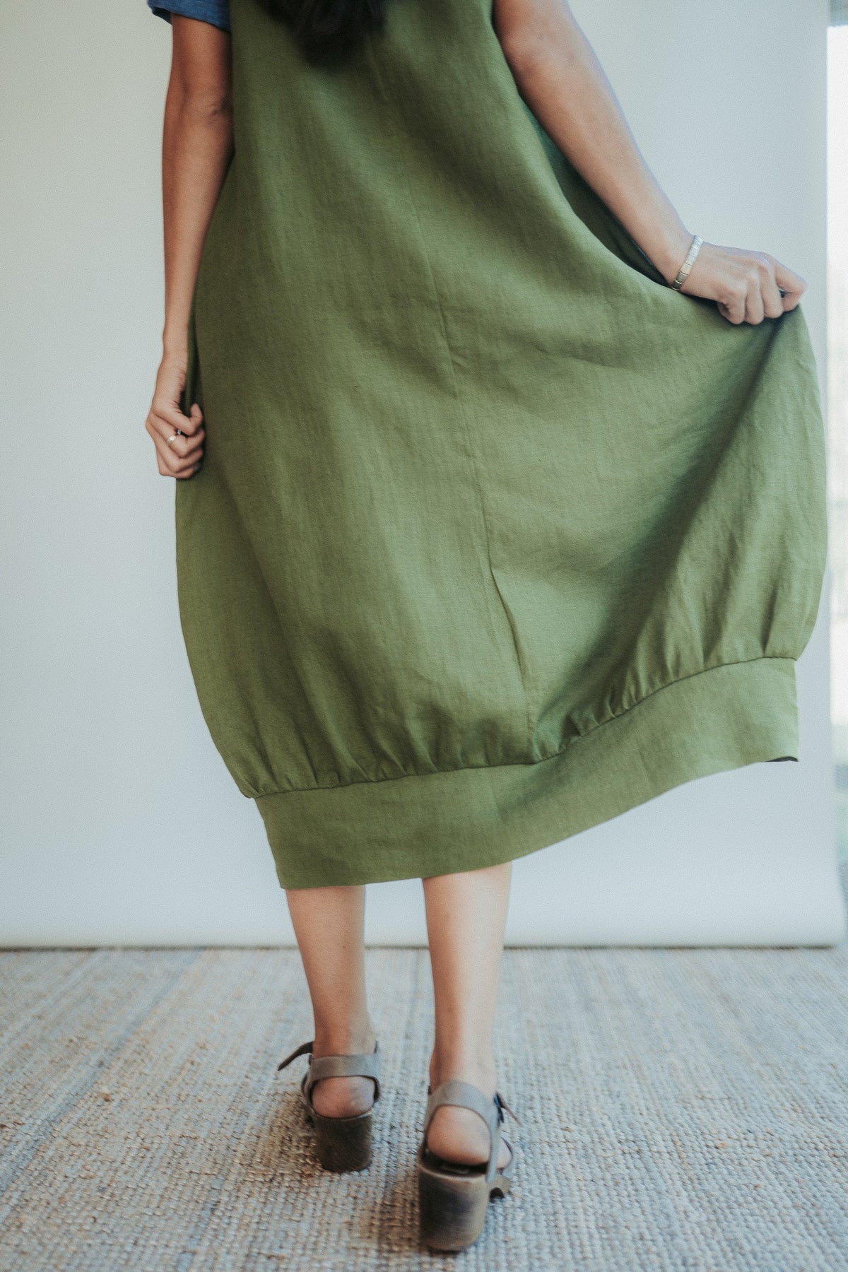 Linen Pinafore Dress &amp;#39;Mary Lou&amp;#39;, Smock Dress Linen, Linen Dress Women, Plus size Linen tunic dress, V neck linen dress, linen midi dress