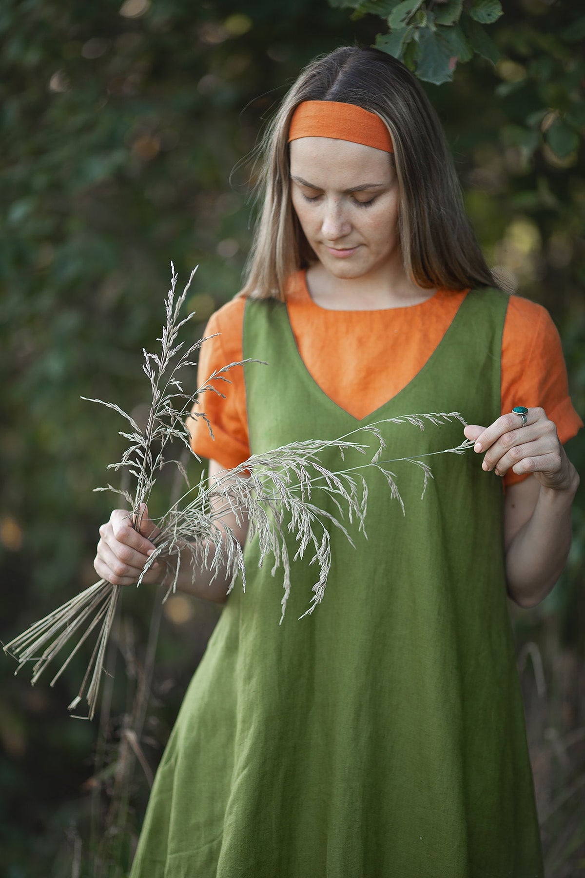 Linen Pinafore Dress 'Mary Lou', Smock Dress Linen - Linenbee Linen Pinafore Dress 'Mary Lou', Smock Dress Linen - Linenbee