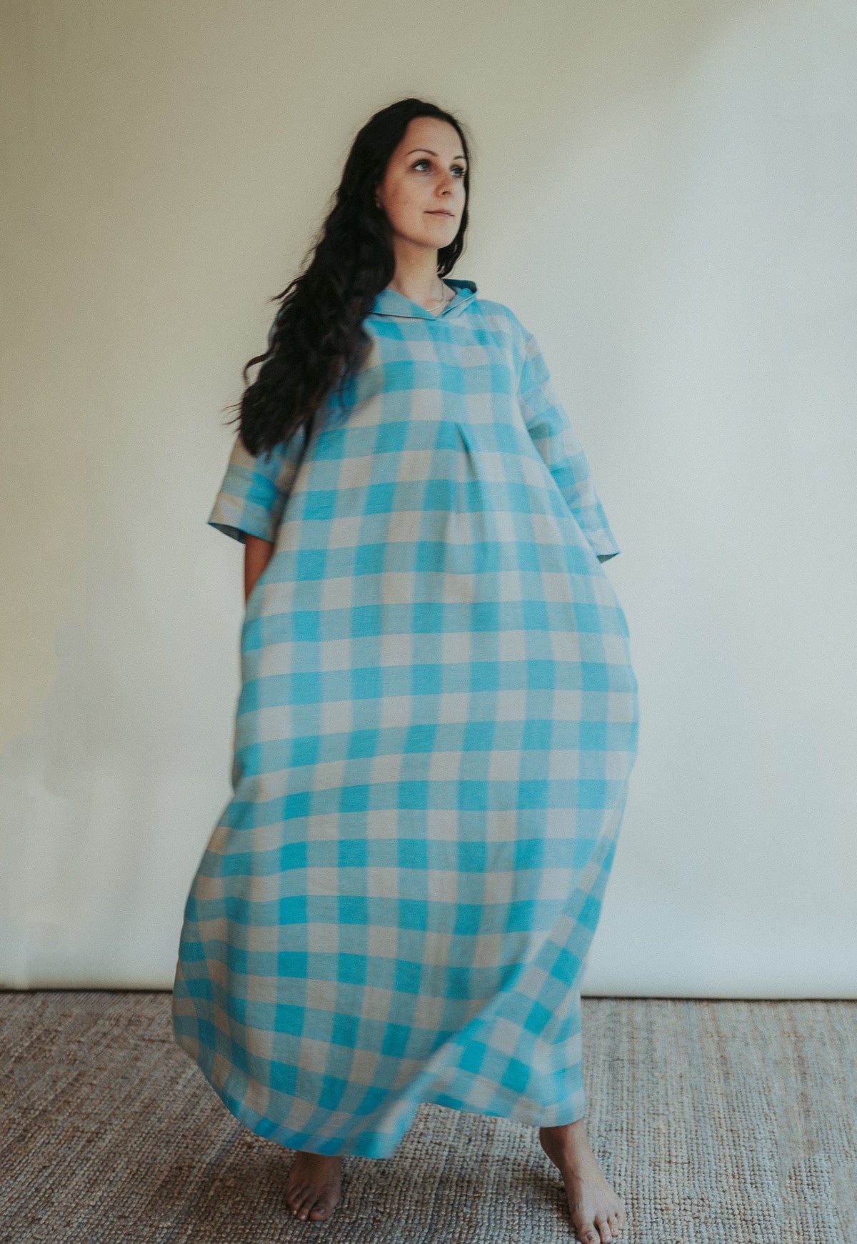 Linen kaftan &amp;#39;Rose&amp;#39; Linen robe Women, Robe with Hood, Linen loungewear, plus size robe, linen maxi dress kaftan for women maxi robe Linenbee