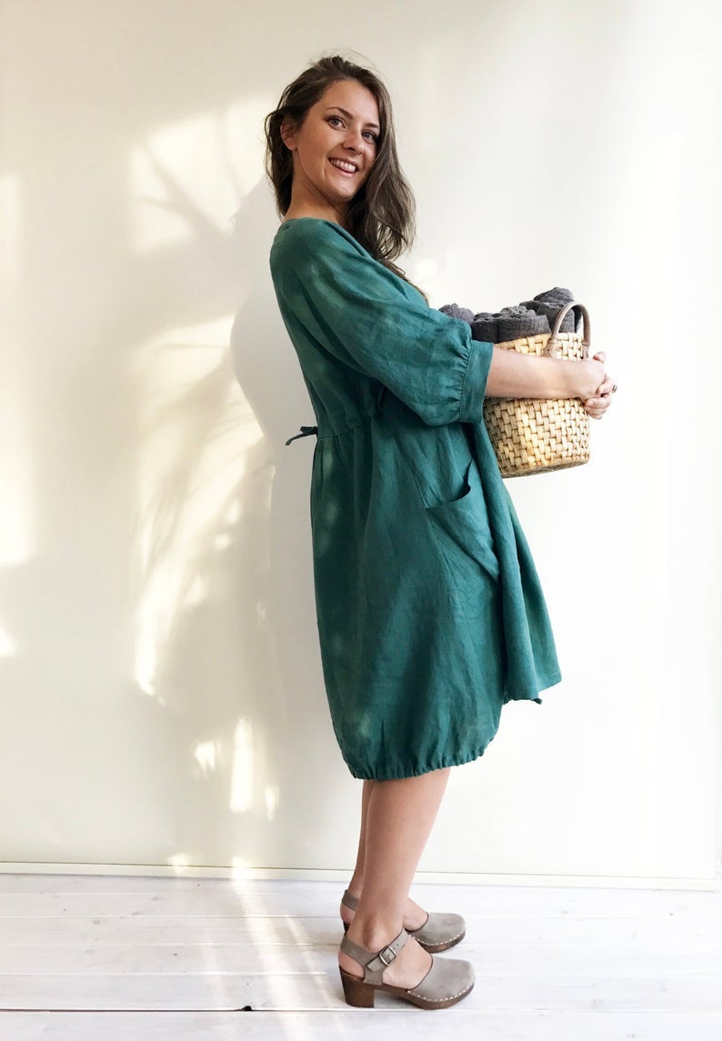 Ready to Ship: Loose Tunic Dress, Size M-XXL, Linen Dress, Linen Tunic Dress, Tunic for women, Plus size tunic, linen tunics for women