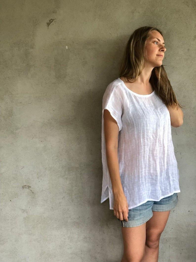 Ready to Ship: Loose Gauze Top &amp;#39;Susan&amp;#39;, Size L-XL
