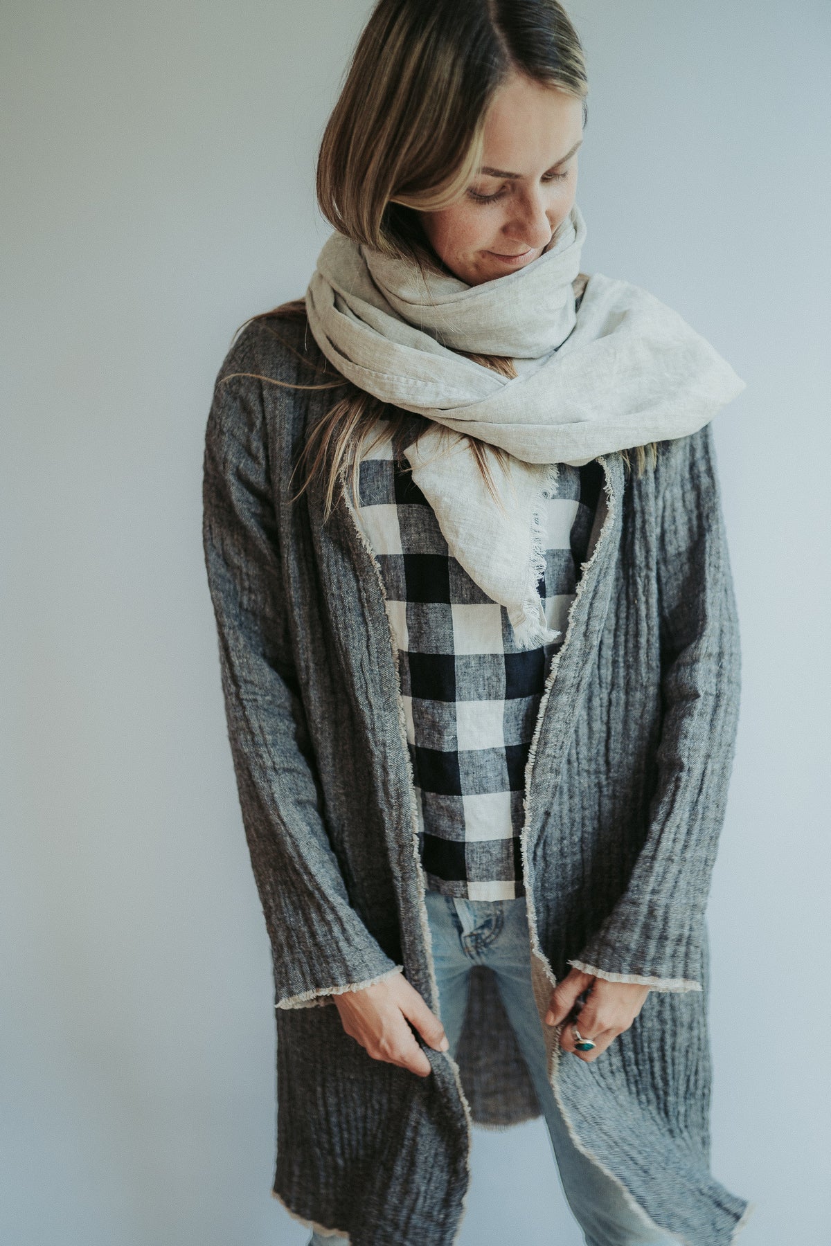 Linen and Wool Jacket &amp;#39;Berta&amp;#39;, Linen Blazer for Women, Linen Coat, Linen Cardigan, Rustic Jacket, Rustic Blazer