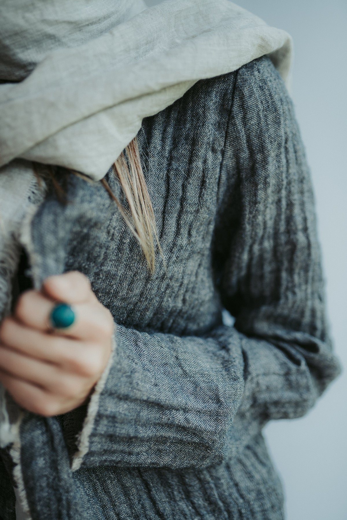 Linen and Wool Smock Jacket &amp;#39;Berta&amp;#39;, Linen Blazer for Women, Linen Coat, Linen Cardigan