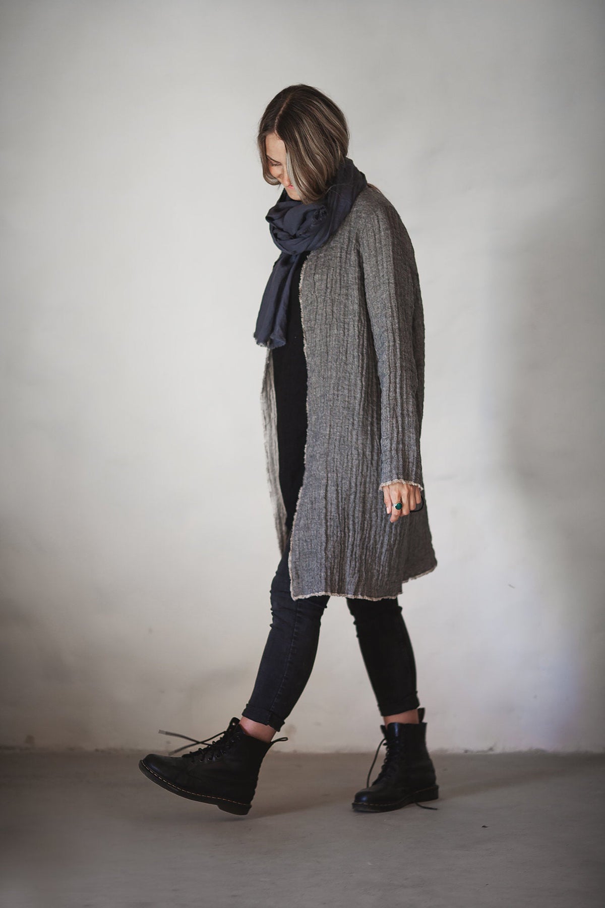 Linen and Wool Smock Jacket &amp;#39;Berta&amp;#39;, Linen Blazer for Women, Linen Coat, Linen Cardigan