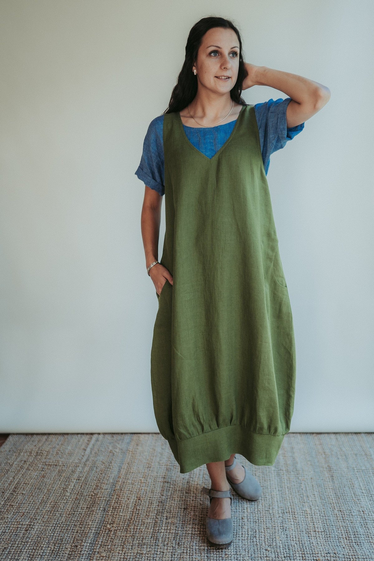 smock dress linen Linen Pinafore Dress 'Mary Lou', Smock Dress Linen