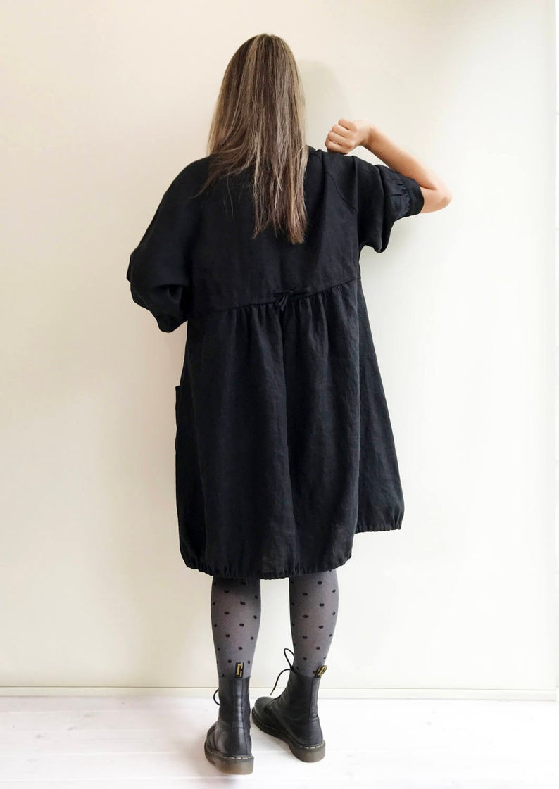 Ready to Ship: Comfortable Loose Tunic Dress, Size M-XXL, Linen Tunic for women, Plus size tunic, Linen Dress, Linen Tunic Dress, tunics