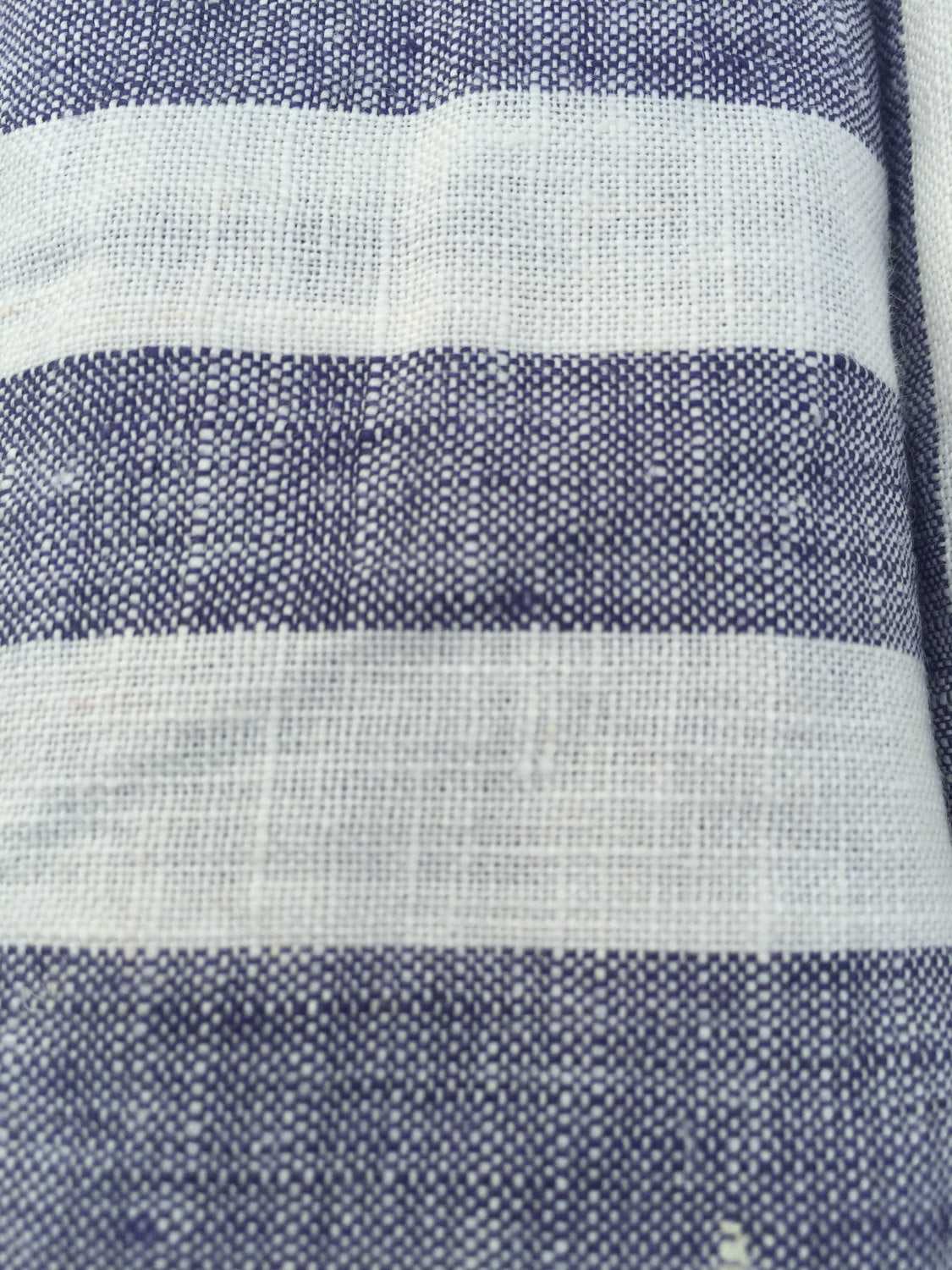 Linen napkins, Set of four white and blue striped napkins, cloth napkins, set of napkins by Linenbee