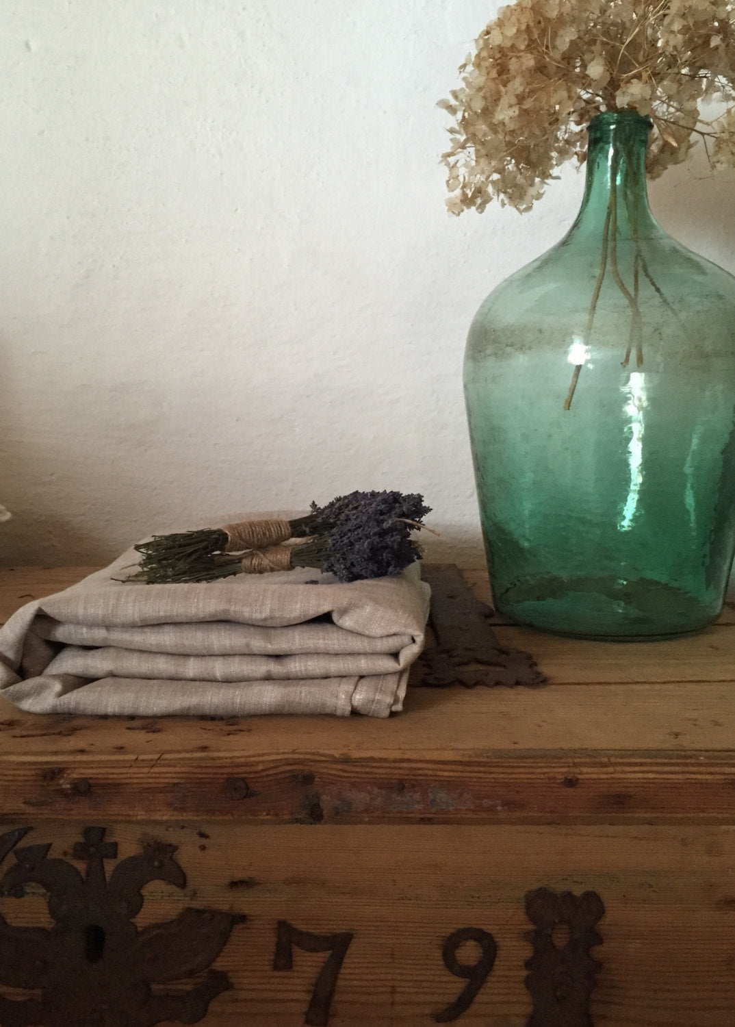 Linen sheet, flat linen sheet, softened linen sheet, pure linen upper sheet by Linenbee