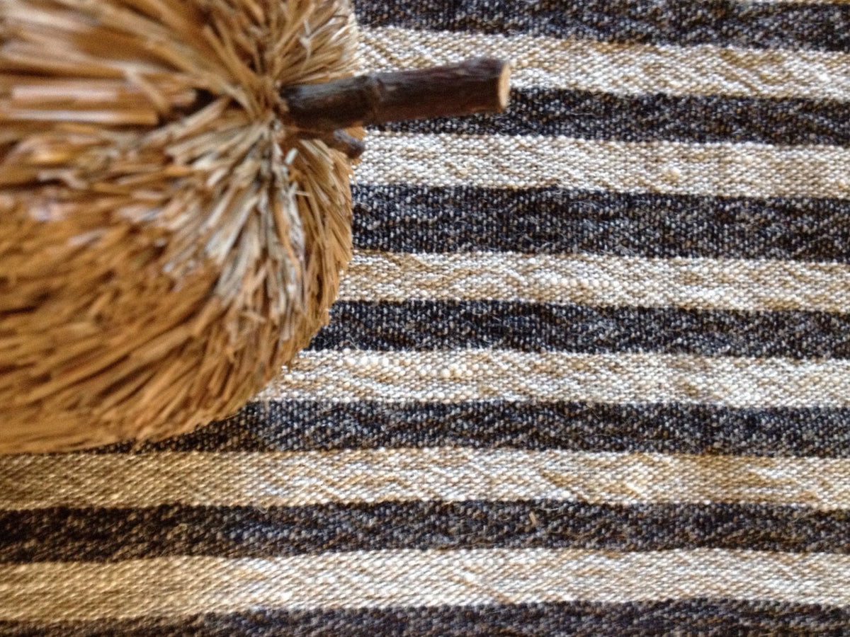 Linen placemats, set of 6 linen placemats, striped placemats, rustic placemats, country placemats, natural placemats by Linenbee