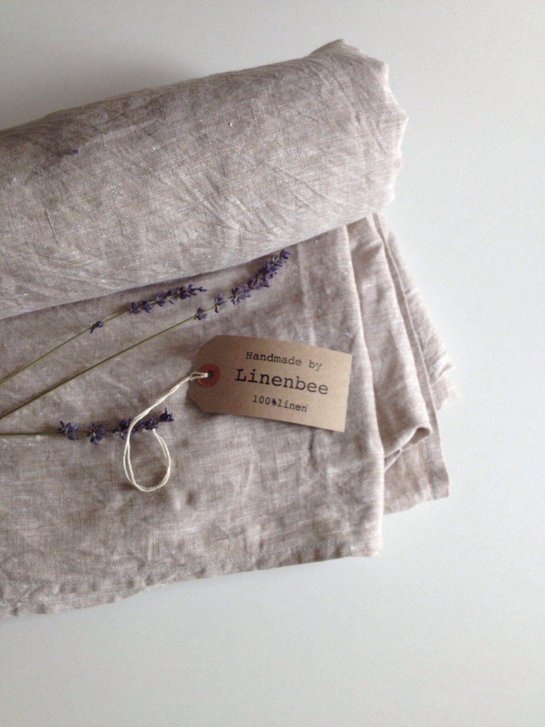 Linen sheet, flat linen sheet, softened linen sheet, pure linen upper sheet by Linenbee