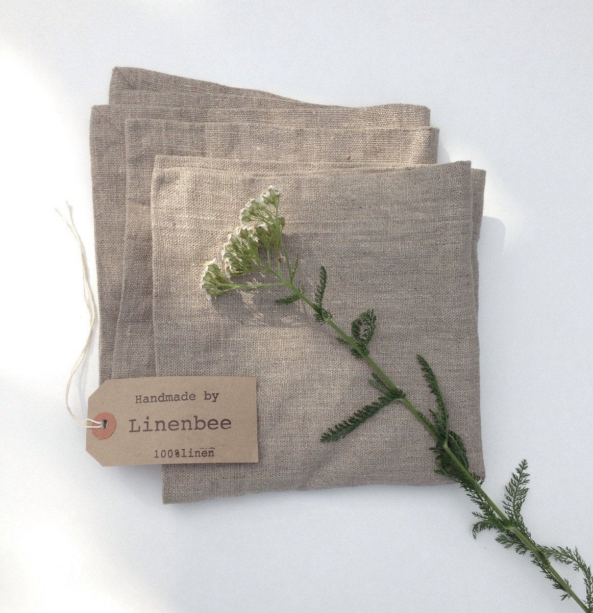 Linen Napkins, Set of Six Natural Cloth Napkins, Cloth Dining Napkins, Large Table Napkins, Wedding Napkins, Country Napkins