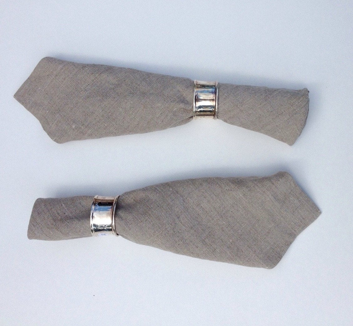 Linen Napkins, Set of Six Natural Cloth Napkins, Cloth Dining Napkins, Large Table Napkins, Wedding Napkins, Country Napkins