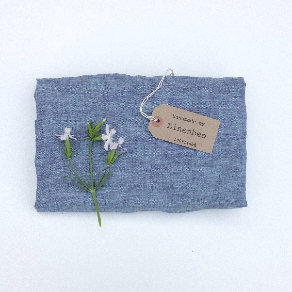 Free Shipping Worldwide, Blue Linen Scarf, Melange Blue Shawl for Men or Women, Softened Linen scarf by Linenbee