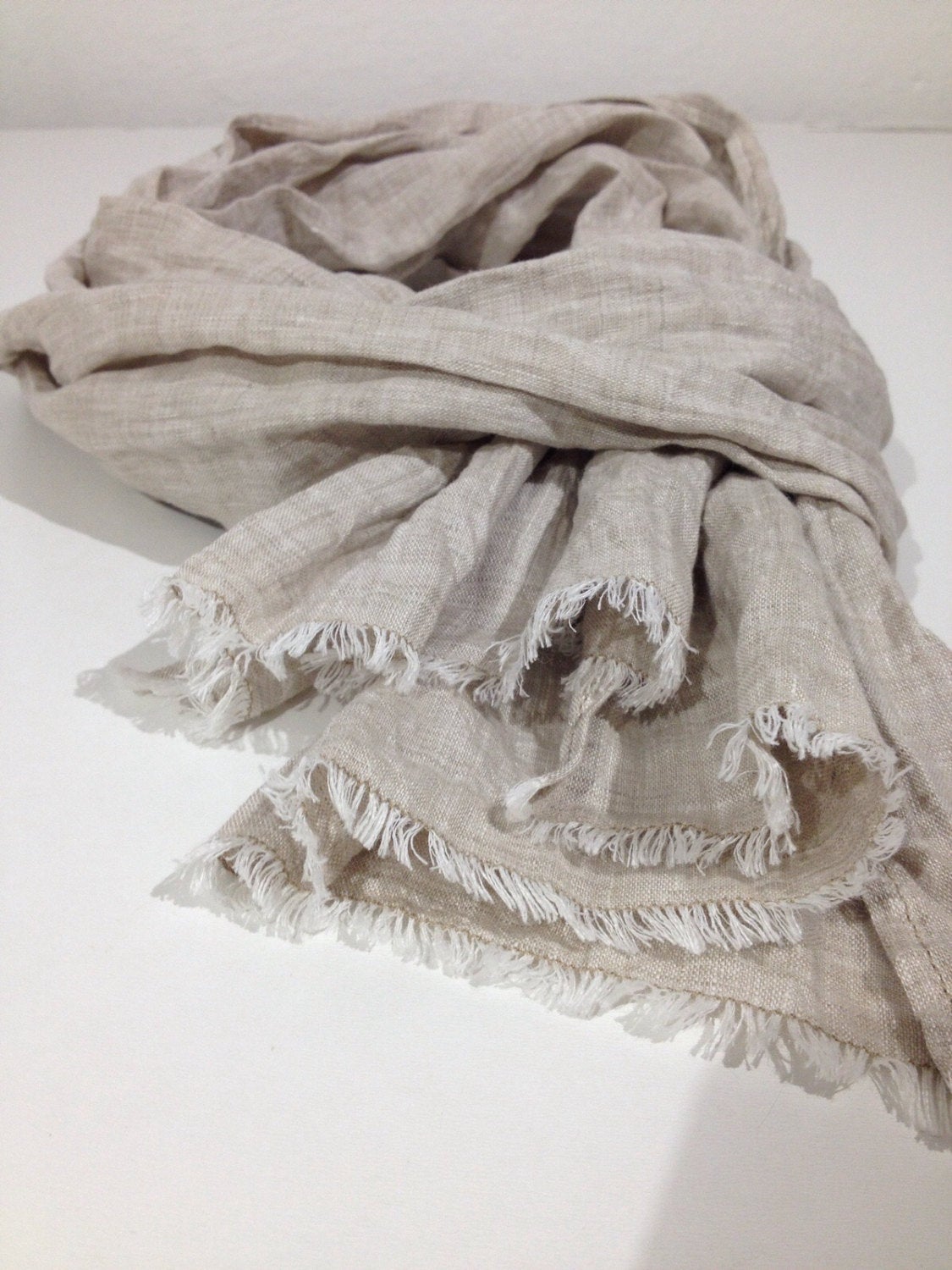 Blue Linen Scarf - Linenbee