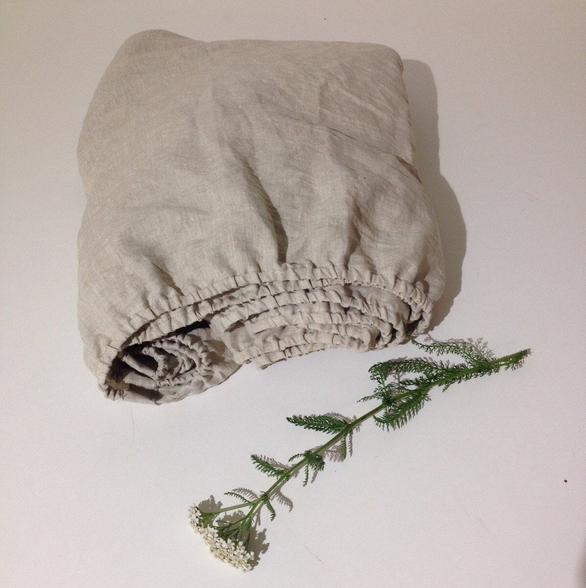 Fitted Linen Sheet, Natural linen fitted sheet queen, king, twin, double sheets by Linenbee